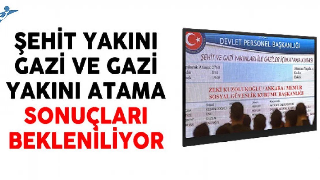 1641 Şehit Yakını, Gazi ve Gazi Yakını Atama Kura Sonuçları Bekleniliyor