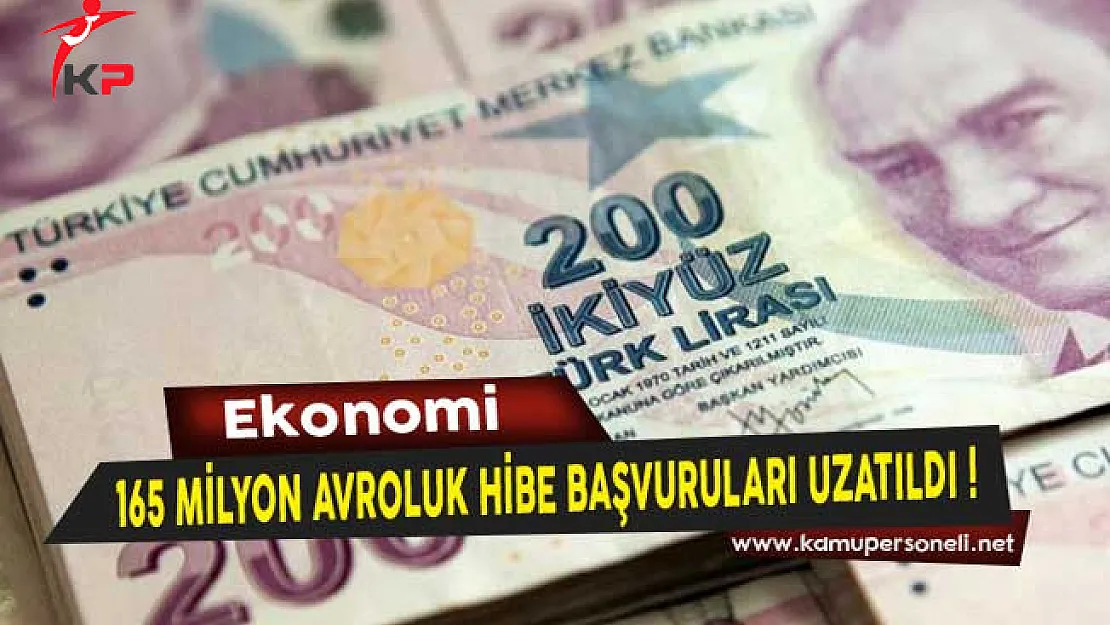 165 milyon Avroluk Hibe Başvuruları Uzatıldı!
