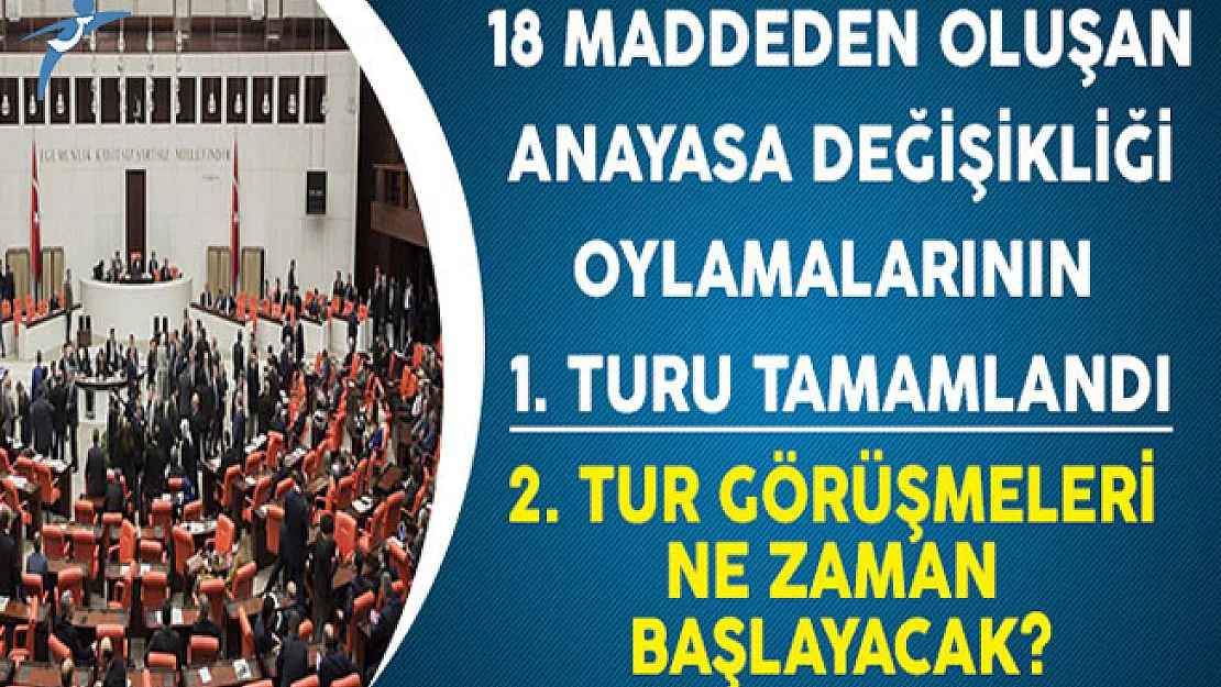 18 Maddeden Oluşan Anayasa Değişikliği Oylamalarının 1. Turu Tamamlandı