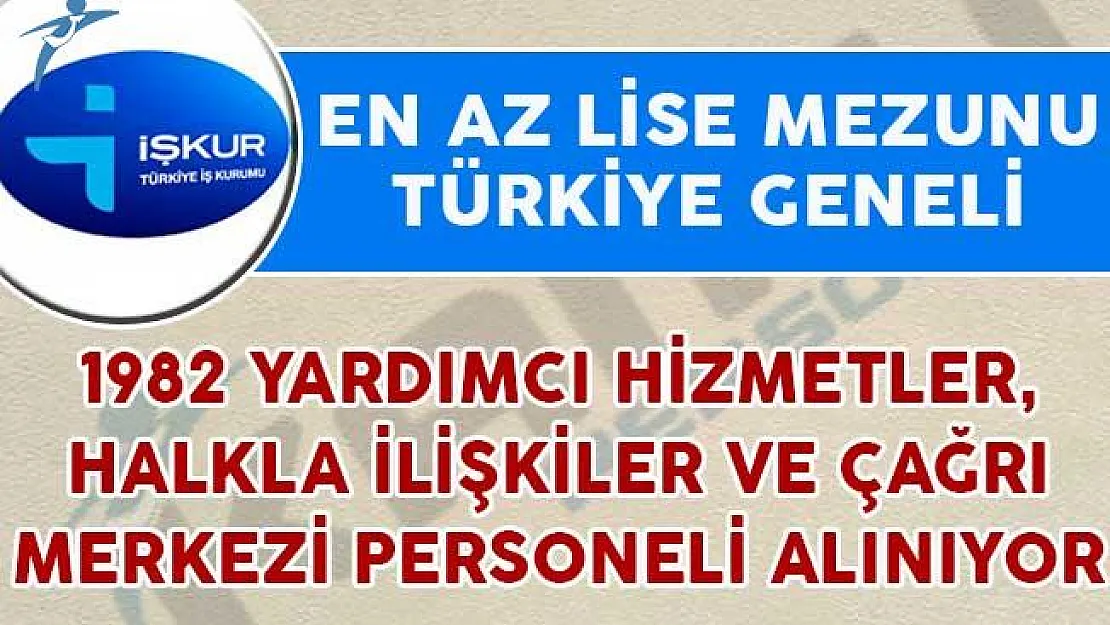 1982 Yardımcı Hizmetler, Çağrı Merkezi ve Halka İlişkiler Alımı İçin İlan Yayımlandı