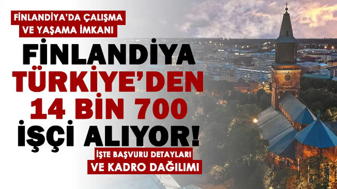 2 bin 259 Euro maaşla yurtdışı personel alınıyor! Finlandiya Türkiye'den 14 bin 700 personel alımı yapıyor! İşte başvuru formu ve kadro dağılımı
