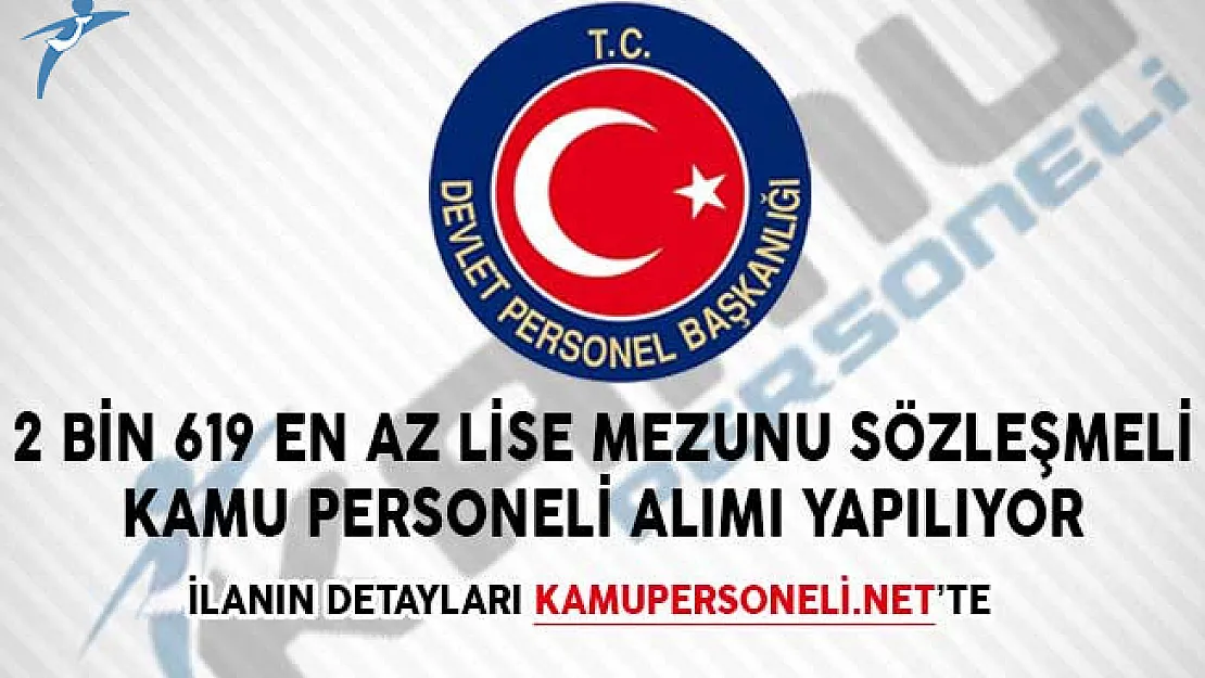 2 Bin 619 En Az Lise Mezunu Sözleşmeli Kamu Personeli Alımı Yapılıyor