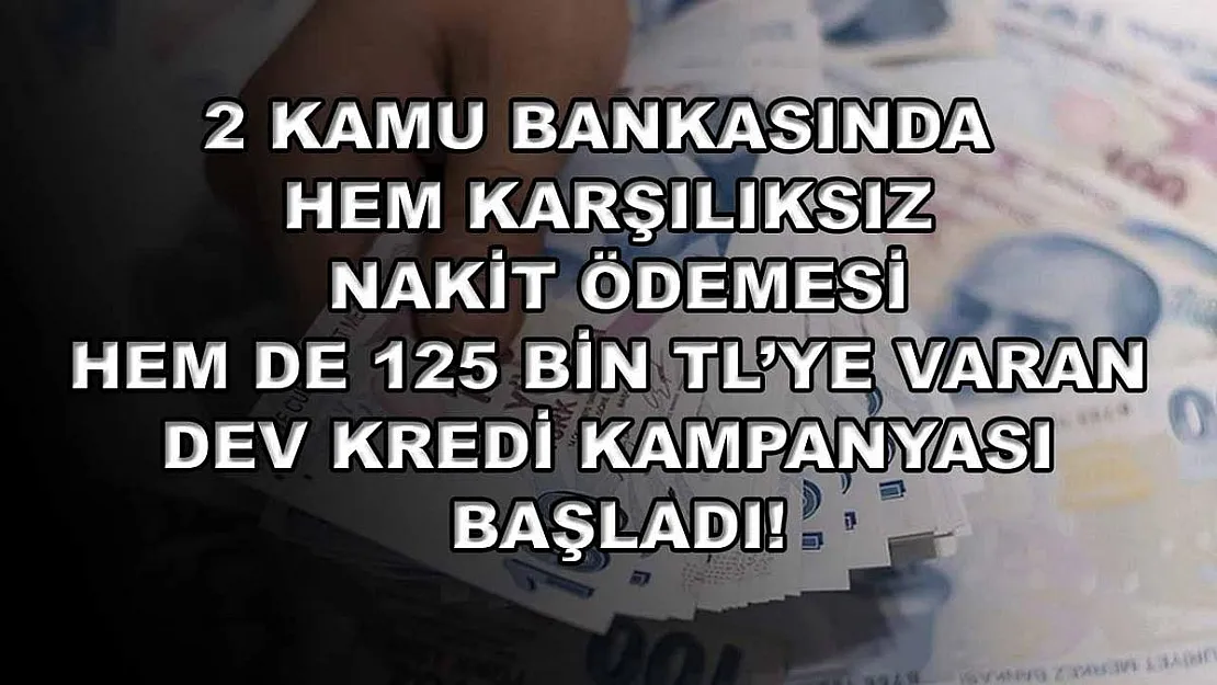2 kamu bankasında hem karşılıksız nakit ödemesi hem de 125 bin TL'ye varan dev kredi kampanyası başladı!