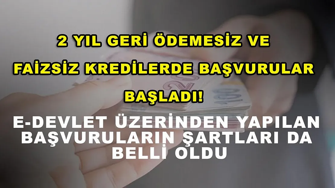 2 yıl geri ödemesiz ve faizsiz kredilerde başvurular başladı! E-devlet üzerinden yapılan başvuruların şartları da belli oldu
