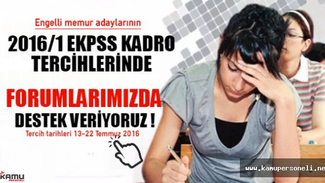 2016-1 EKPSS Kadrolarına Tercihlerinizde Destek Oluyoruz