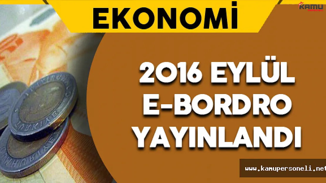 2016 Eylül Maaş Bordrosu Yayınlandı