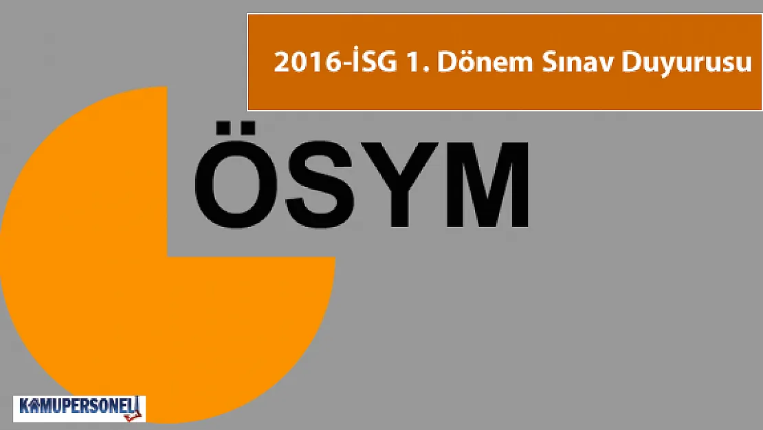 2016-İSG 1. Dönem Örnek Soru ve Sınav Kitapçığı