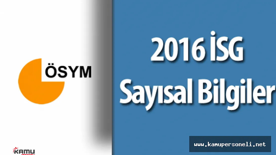 2016 İSG Sayısal Bilgiler ( Kaç Kişinin Sınavı Geçersiz Sayıldı? )