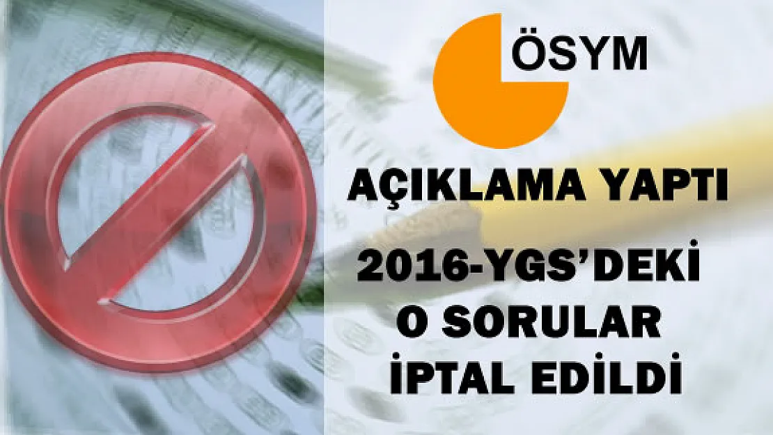 2016-YGS 'de 2 Soru İptal Edildi