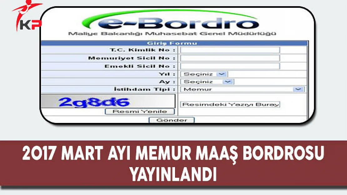 2017 Mart Ayı Maaş Bordrosu Yayınlandı