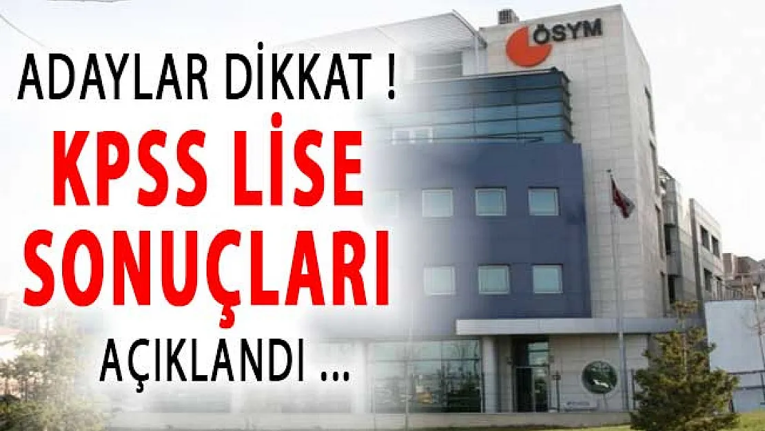 2018-KPSS Ortaöğretim Sonuçları Açıklandı