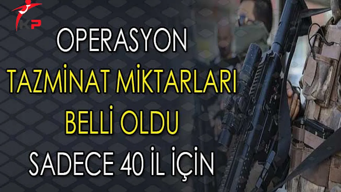 2018 yılı İlk 6 Ay Operasyon Tazminat Miktarları Belli Oldu (40 İl İçin)