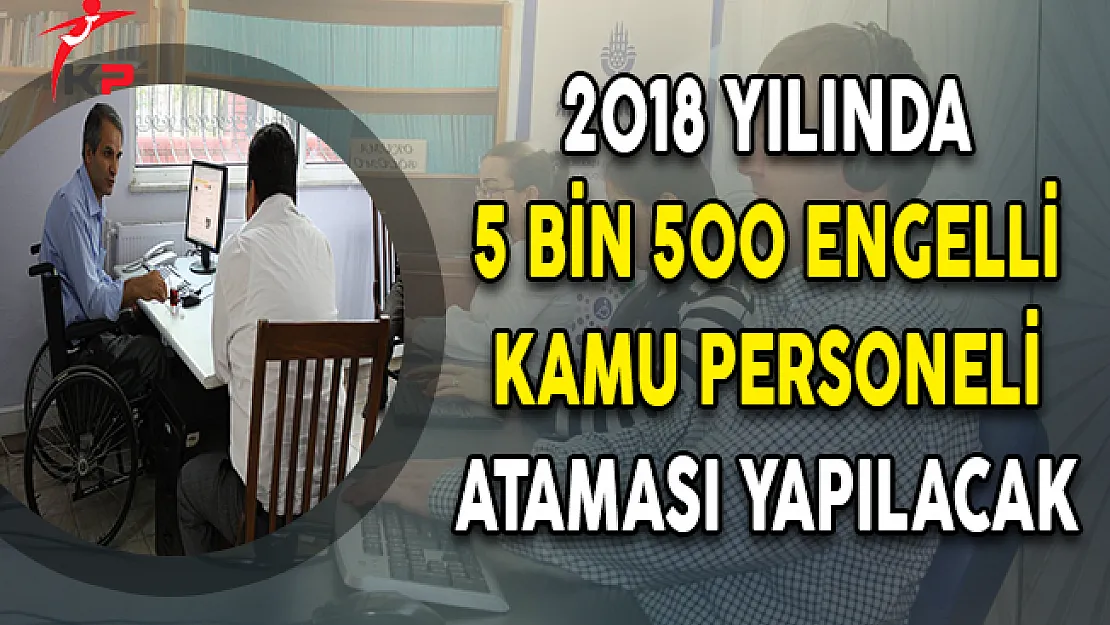 2018 Yılında 5 Bin 500 Engelli Kamu Personeli Ataması Yapılacak