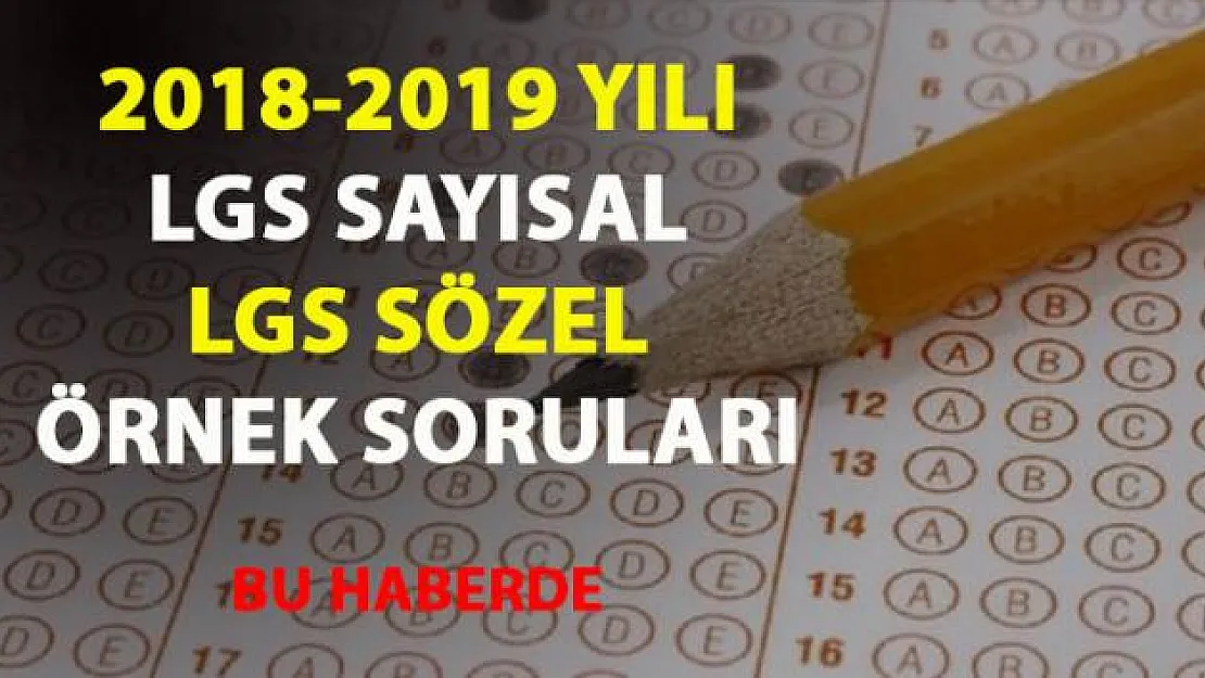 2019 LGS sözel-LGS sayısal örnek sorular yayımlandı