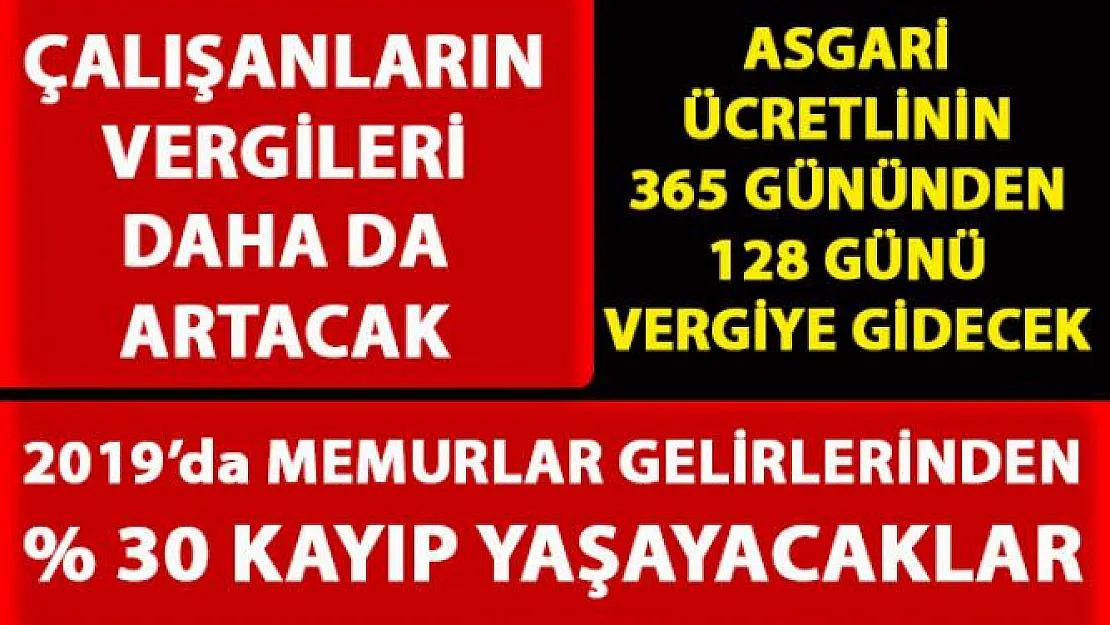 2019 Memur Gelir Vergi oranları belli oldu! Memurlar 2019'da yüzde 30 gelir kaybı yaşayacaklar!