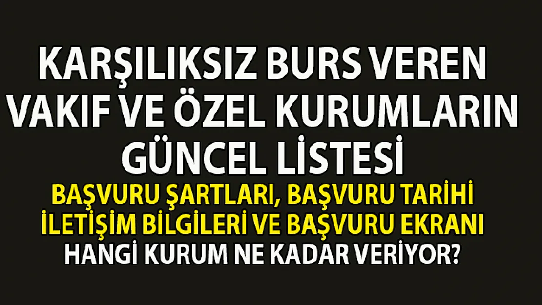 2020-2021 burs veren kurumlar! hangi vakıf ve özel kurumlar burs veriyor?