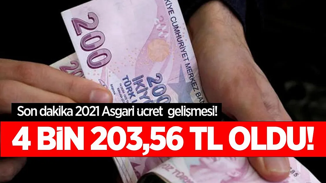 2021 Asgari ücret işveren maliyeti 4.203,56 TL oldu!