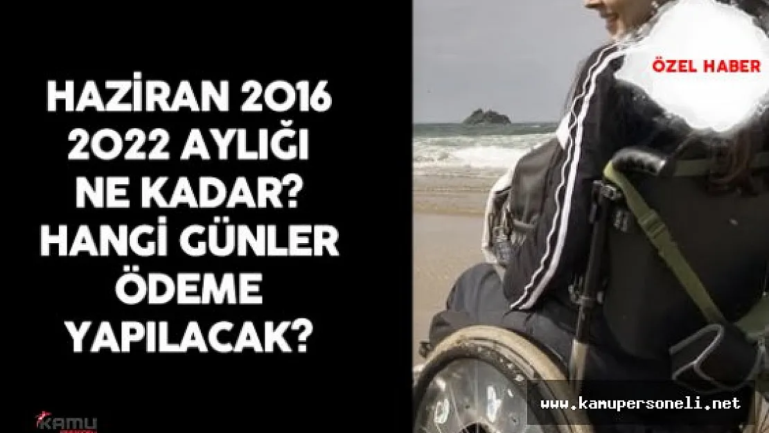 2022 Aylığı Haziran 2016 ( Engelli Maaşları Ne Zaman Ödeniyor? )