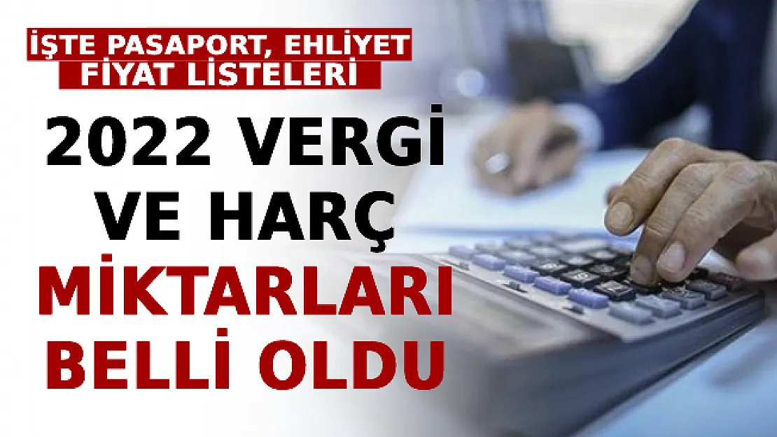 2022 Vergi Ve Harç Miktarları Belli Oldu! İşte Pasaport, Ehliyet Ve Diğer Kalemlerin Yeni Fiyat Listeleri