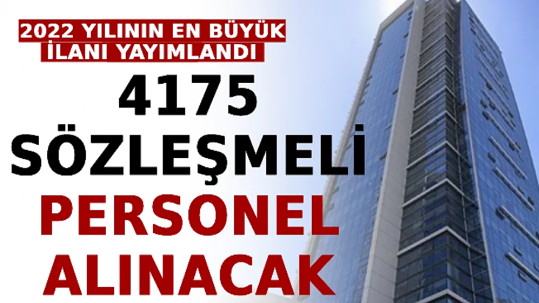 2022 Yılının En Büyük İlanı Yayımlandı: 4175 Sözleşmeli Personel Alınacak
