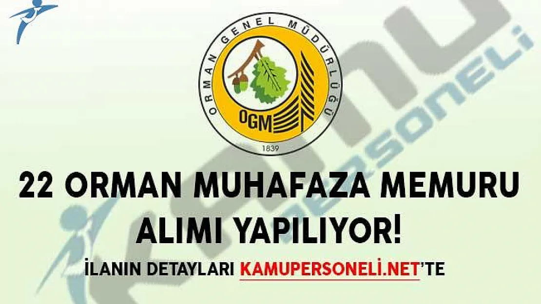 22 Orman Muhafaza Memuru Alımı Yapılıyor!