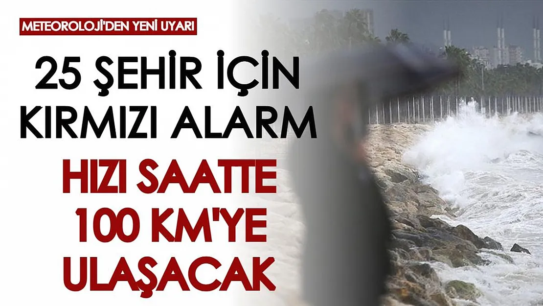 25 şehir için kırmızı alarm verildi! Saatte 100 km hıza ulaşacak, birçok bölgede etkili olacak