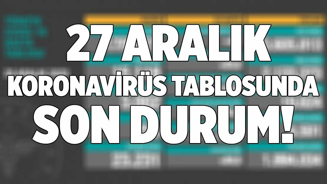 27 Aralık koronavirüs tablosu açıklanıyor! Türkiye'de kaç kişi hayatını kaybetti kaç yeni vaka tespit edildi?