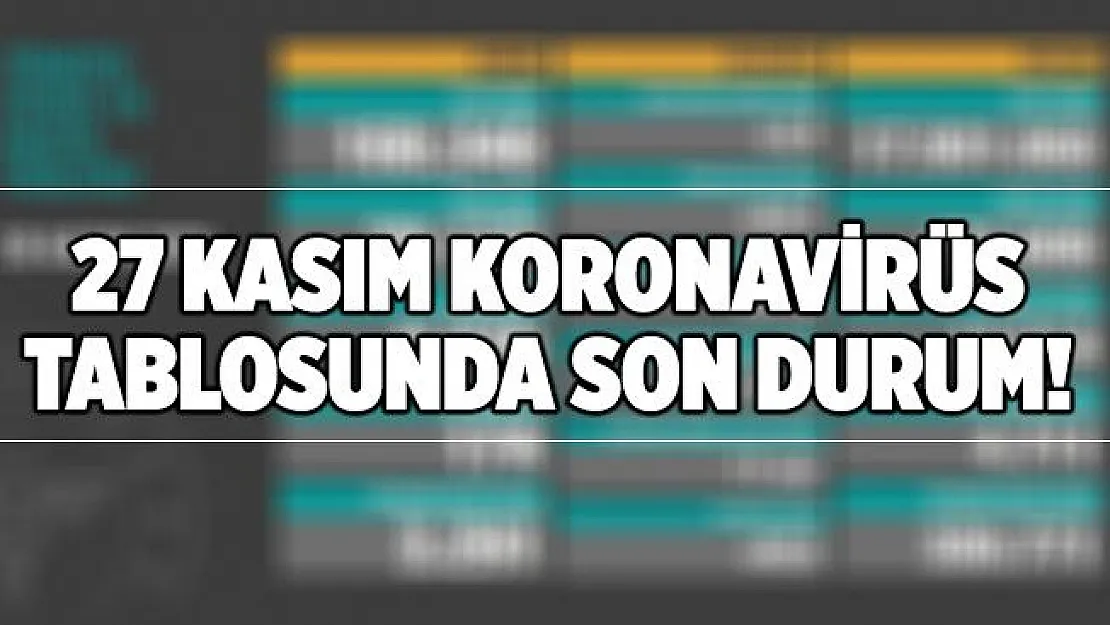 27 Kasım koronavirüs tablosu! Türkiye koronavirüs tablosunda yeni vaka ve vefat sayısı!