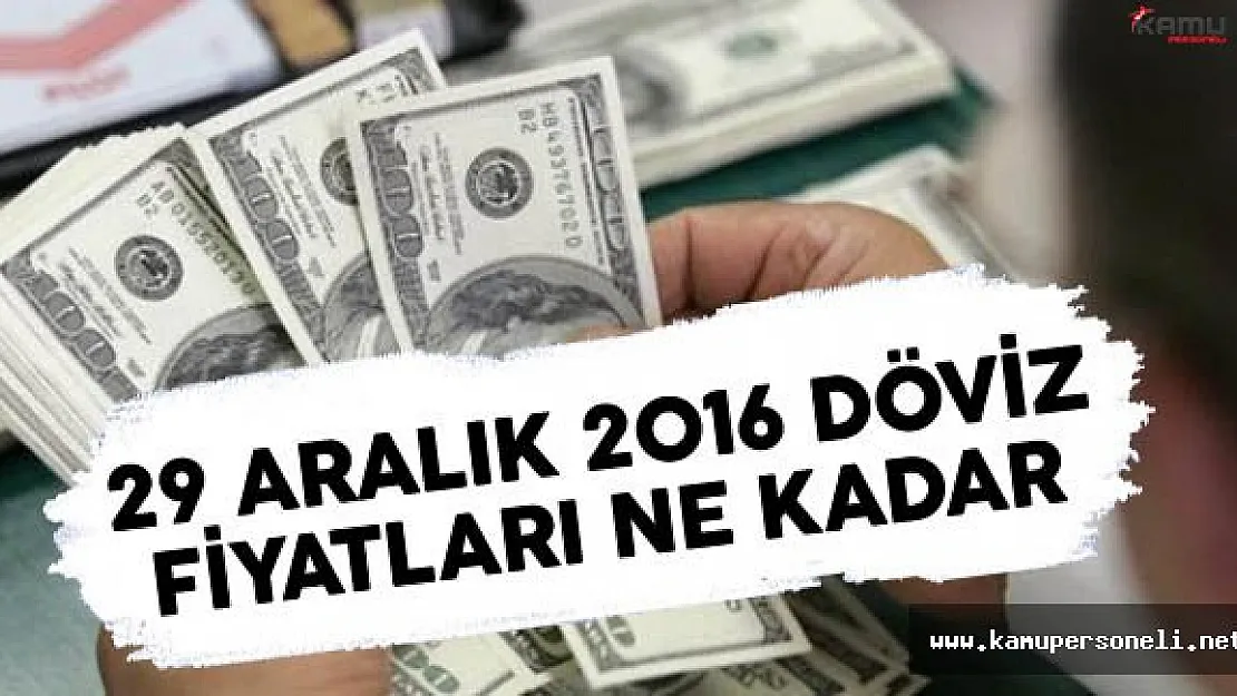 29 Aralık 2016 Döviz Fiyatları 29 Aralık 2016 Döviz Fiyatları Ne Kadar Oldu