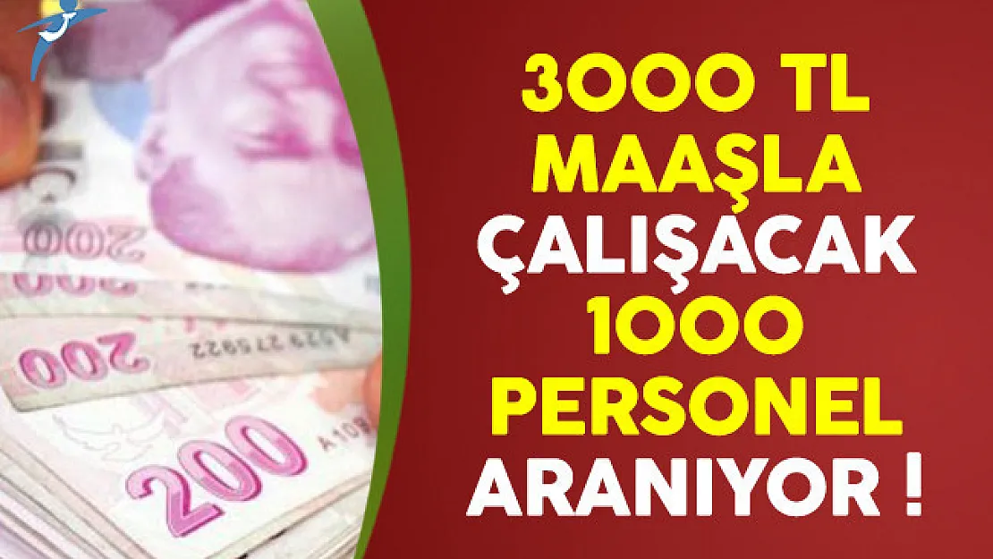 3 bin lira maaşla çalışacak 1000 personel aranıyor