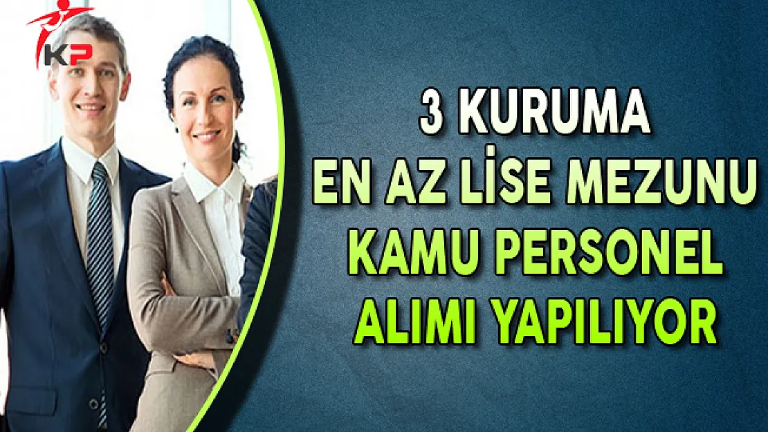 3 Kamu Kurumu En Az Lise Mezunu Kamu Personel Alımı Yapıyor