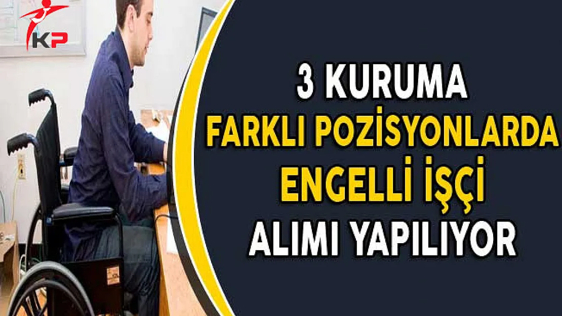 3 Kuruma Farklı Pozisyonlarda Engelli İşçi Alımı Yapılıyor