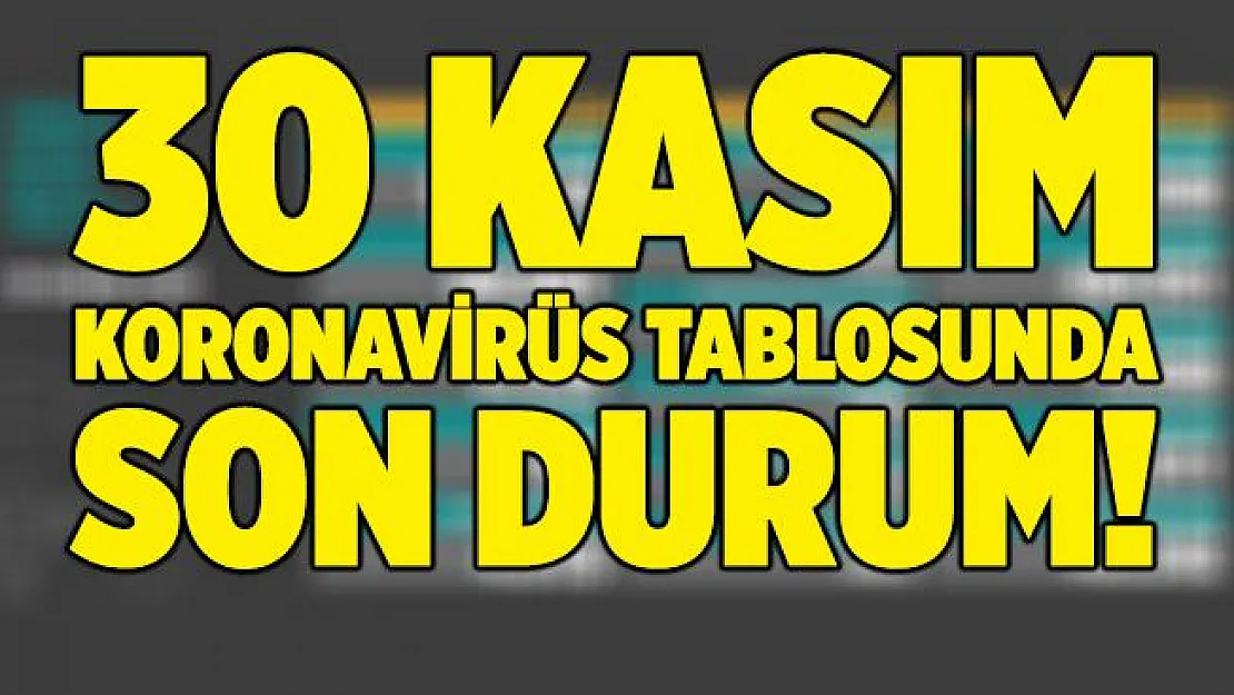 30 Kasım koronavirüs tablosu! Türkiye günlük koronavirüs tablosunda sonra durum!