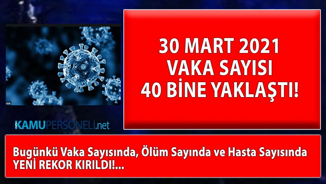 30 Mart 2021 vaka sayısı 40 bine yaklaştı!