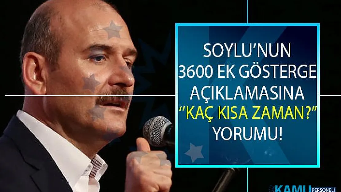 3600 Ek gösterge ne zaman meclise gelecek? Bakan Soylu'dan son dakika 3600 ek gösterge açıklaması!
