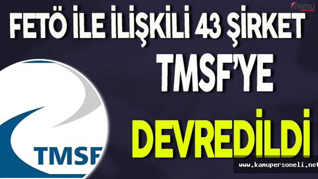 43 Şirketin Kayyum Yetkileri TMSF'ye Devredildi !