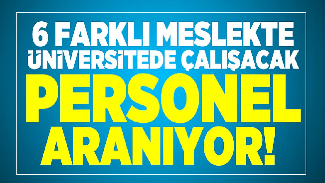 6 farklı meslekte Üniversitede çalışacak personel aranıyor! Başvuru şartları belli oldu