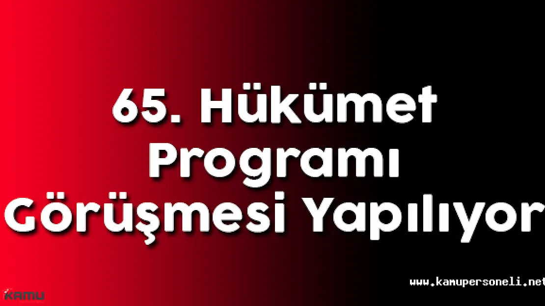 65. Hükümet Programı Görüşmesi Yapılıyor