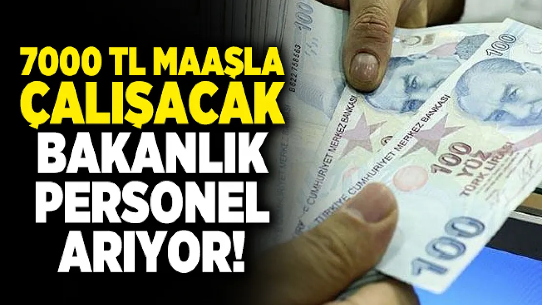 7000 TL Maaşla çalışacak Bakanlık personel arıyor! Başvuruların başlayacağı tarih açıklandı