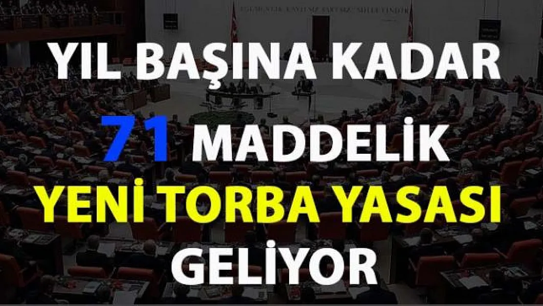 71 maddelik yeni torba yasası geliyor