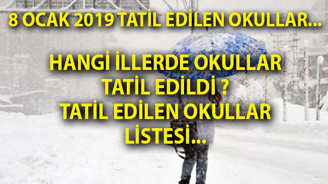 8 Ocak Kar Tatili Olan İl Ve İlçeler Listesi! İstanbul Ve Ankara'da Okullar Tatil Mi?