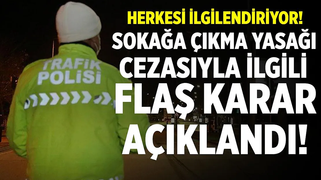 81 ilde yaşayan herkesi yakından ilgilendiriyor! Sokağa çıkma yasağı cezasıyla ilgili flaş karar açıklandı!