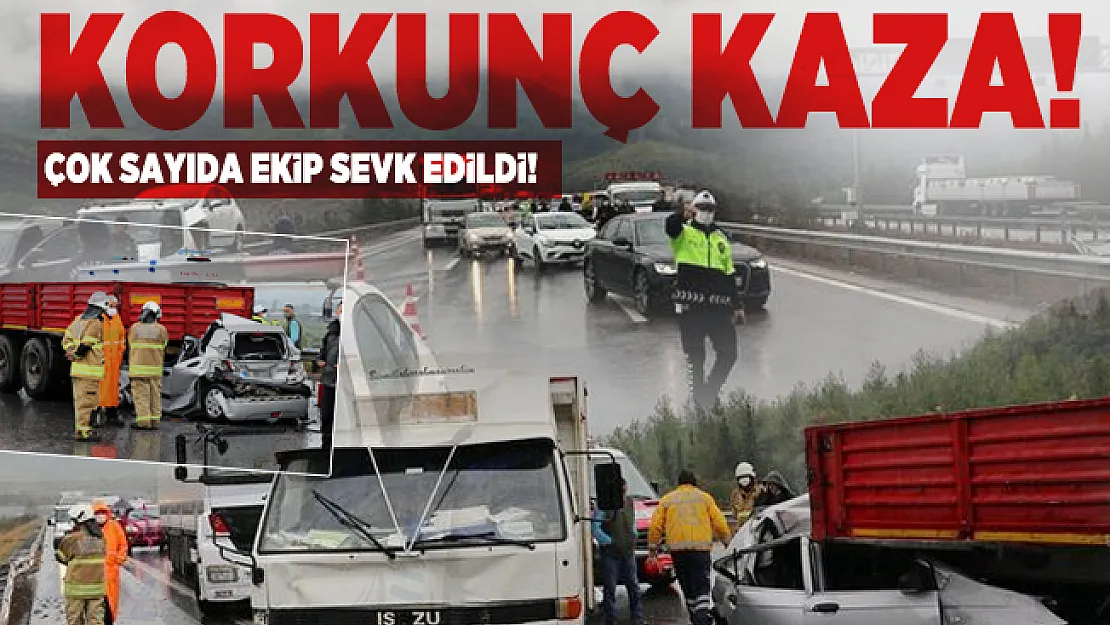 9 araç İzmir'de birbirine girdi! Çok sayıda ekip olay yerine sevk edildi!