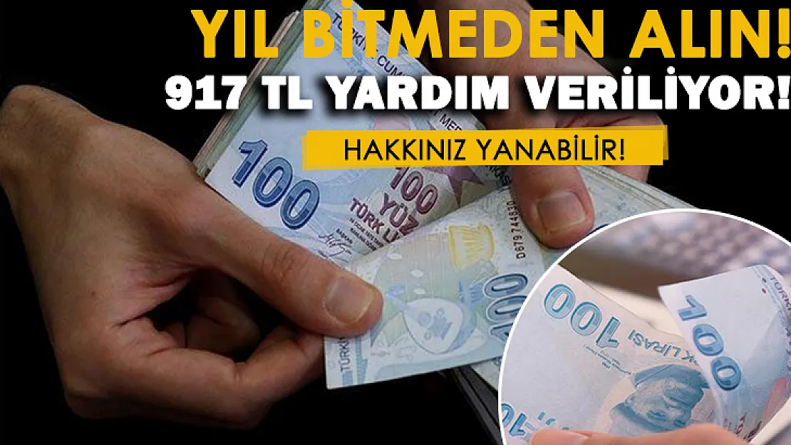 Acele edin! Yıl bitmeden 917 TL ödemenizi alın! Yoksa hakkınız yanacak!