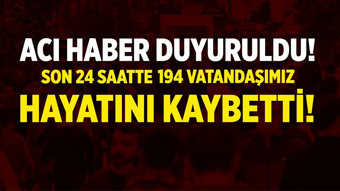 Acı haber duyuruldu! 194 vatandaşımız hayatını kaybetti!