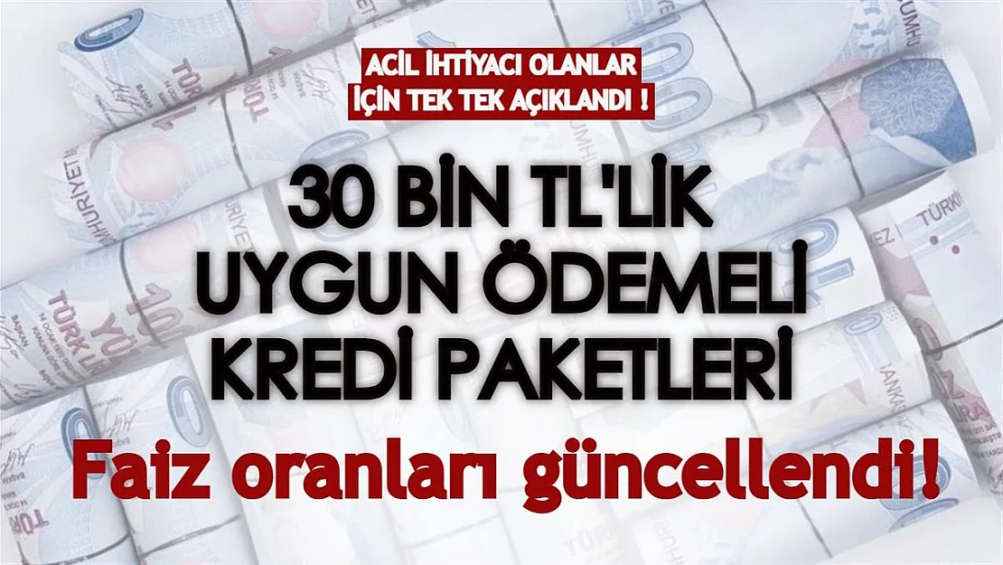 Acil nakit ihtiyacı olan herkes için 30 bin TL'lik ihtiyaç kredileri tek tek açıklandı! 3 ay ertelemeli, 36 ay vadeli kredinin ödeme planı...