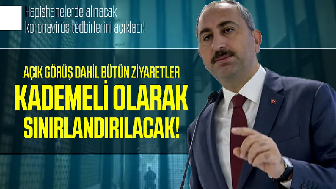 Adalet Bakanı Gül hapishanelerde alınacak koronavirüs tedbirlerini açıkladı!