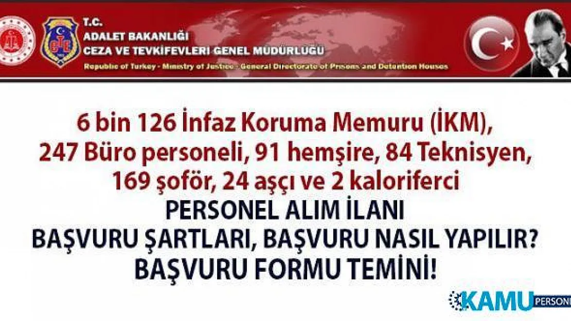 Adalet Bakanlığı 2019 İnfaz Koruma Memuru (Gardiyan) alımı başvuruları salı günü sona eriyor!