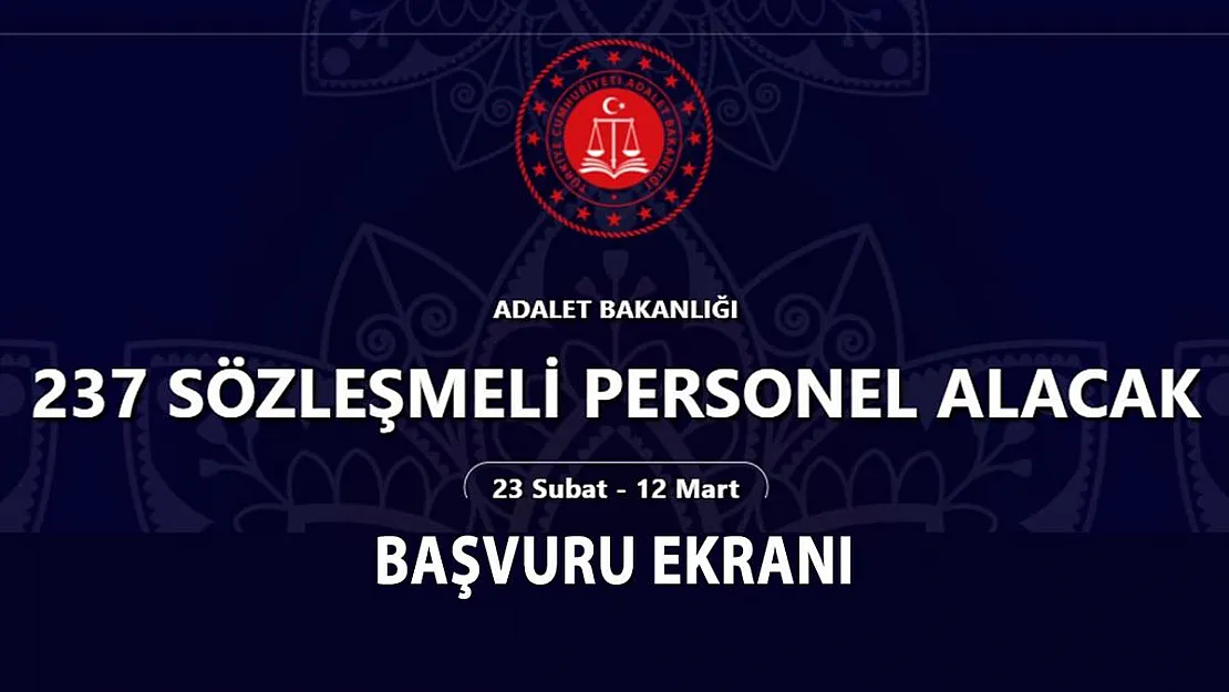 Adalet Bakanlığı 8 farklı meslekten sözleşmeli personel alımı yapacak!
