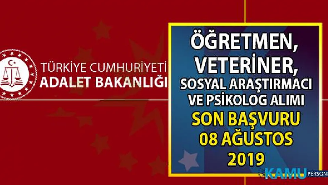 Adalet Bakanlığı Ceza ve Tevkifevleri Genel Müdürlüğü (CTE) Psikolog, Sosyal Çalışmacı, Öğretmen ve Veteriner Hekim alımı başvuru formu